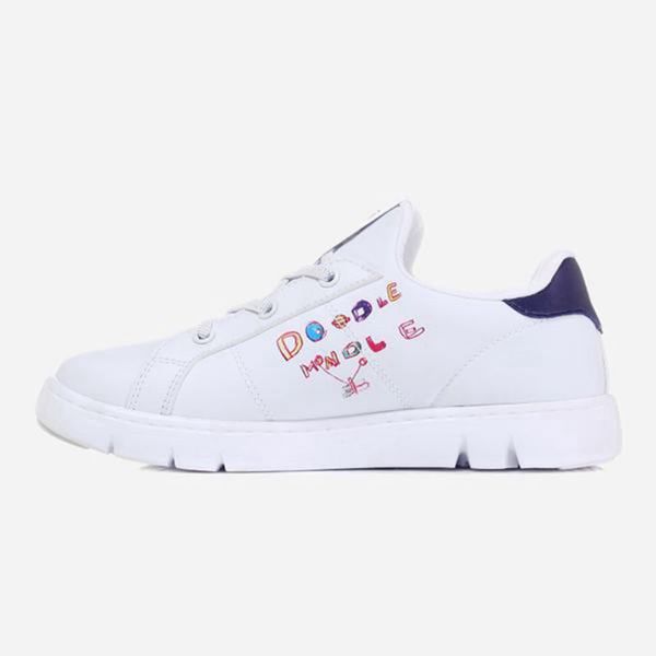 Fila Court Flex Kd X Girl's Lifestyle Shoes - White/Navy,NZ 694-36742